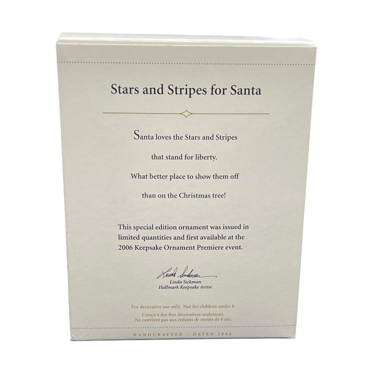 2006 Stars and Stripes for Santa Hallmark Ornament (Patriotic) QXE3266 Image4