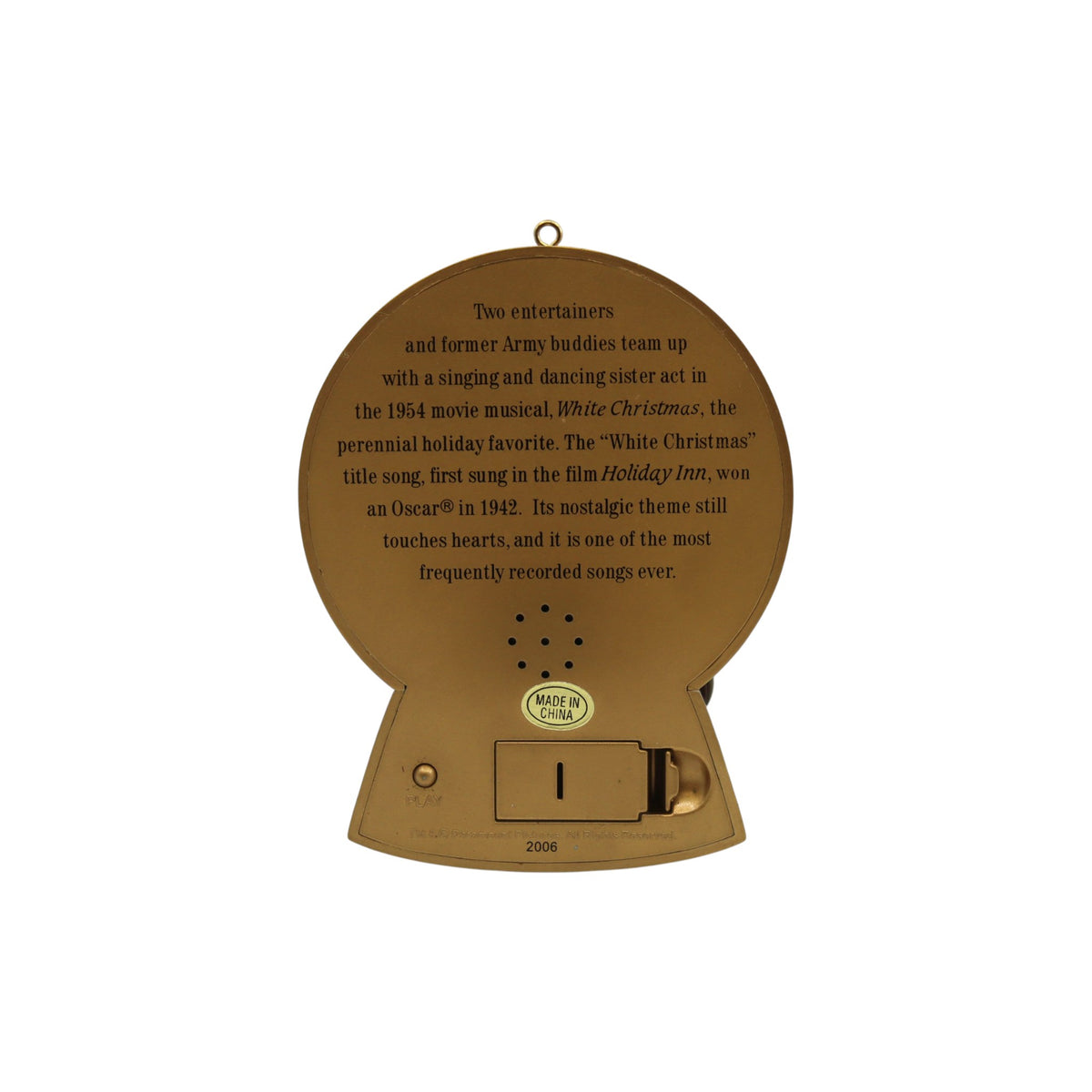 2006 Vintage White Christmas (Christmas Movie) Carlton Cards Heirloom Ornament CXOR-101P Image3