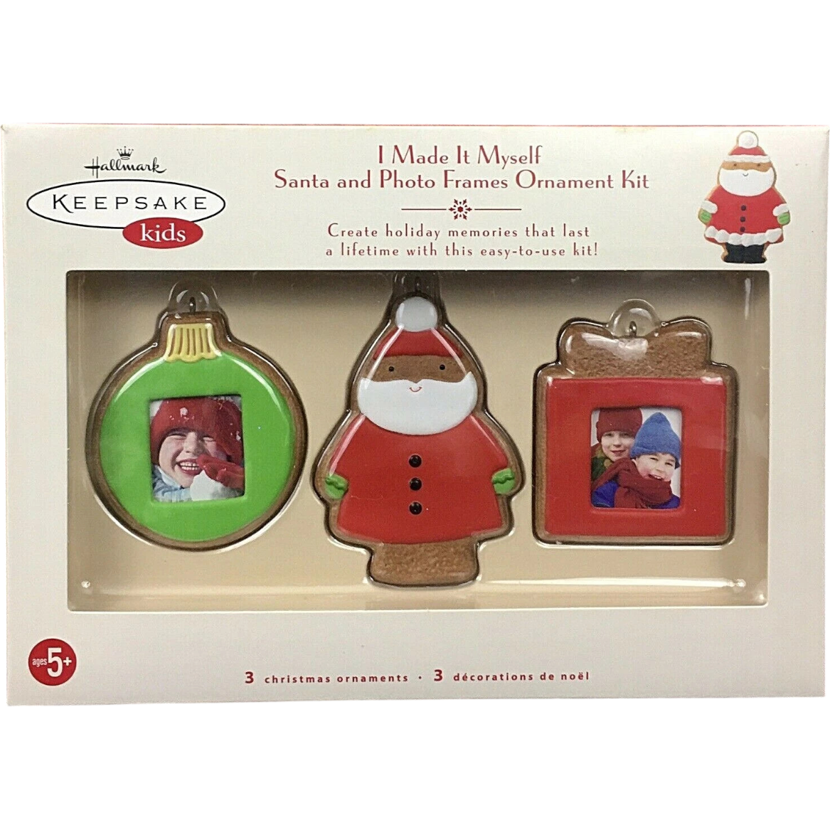 2007 1 Made it Myself Santa and Photo Frames Ornament Kit Hallmark Ornament (Photo Holder) QHF3117