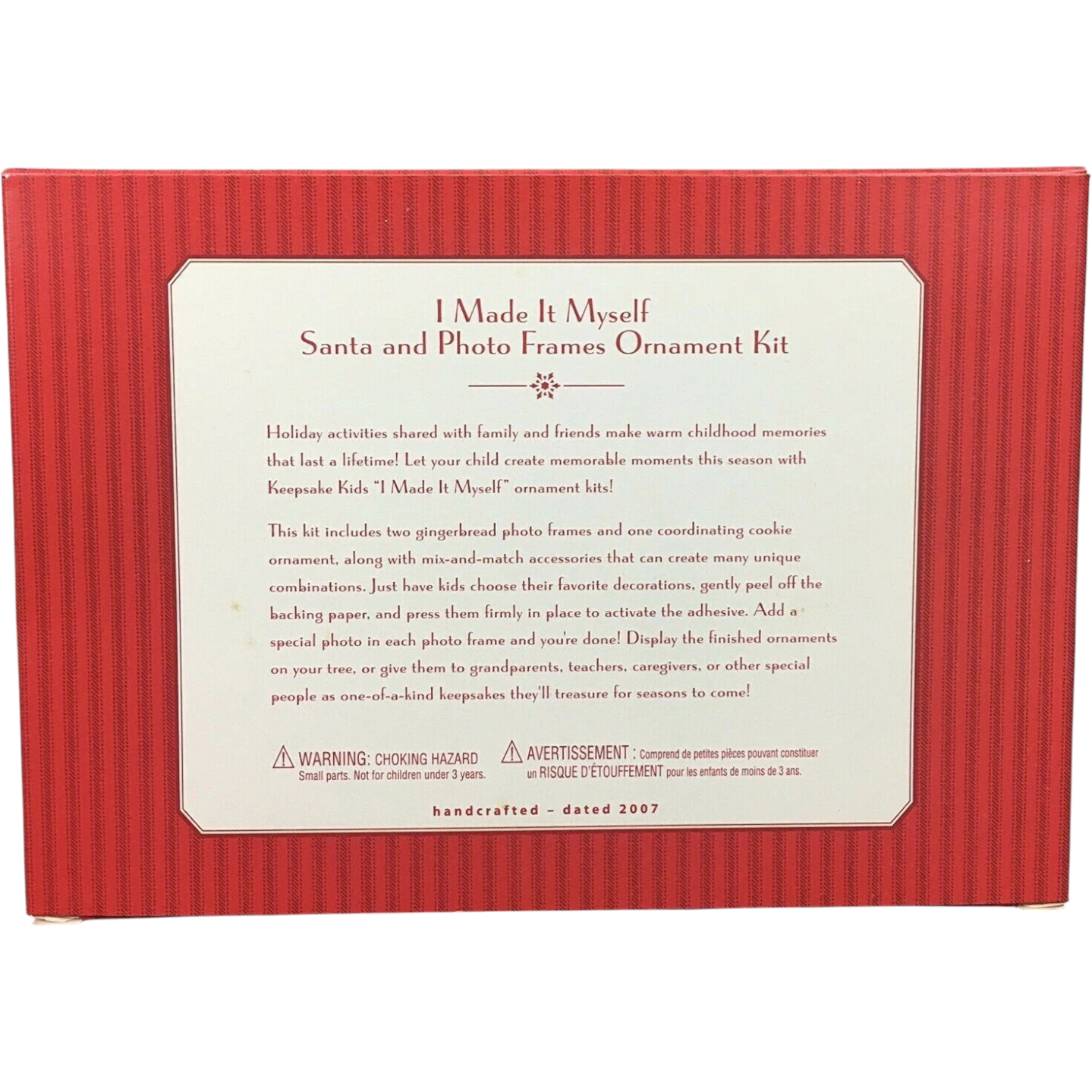 2007 1 Made it Myself Santa and Photo Frames Ornament Kit Hallmark Ornament (Photo Holder) QHF3117