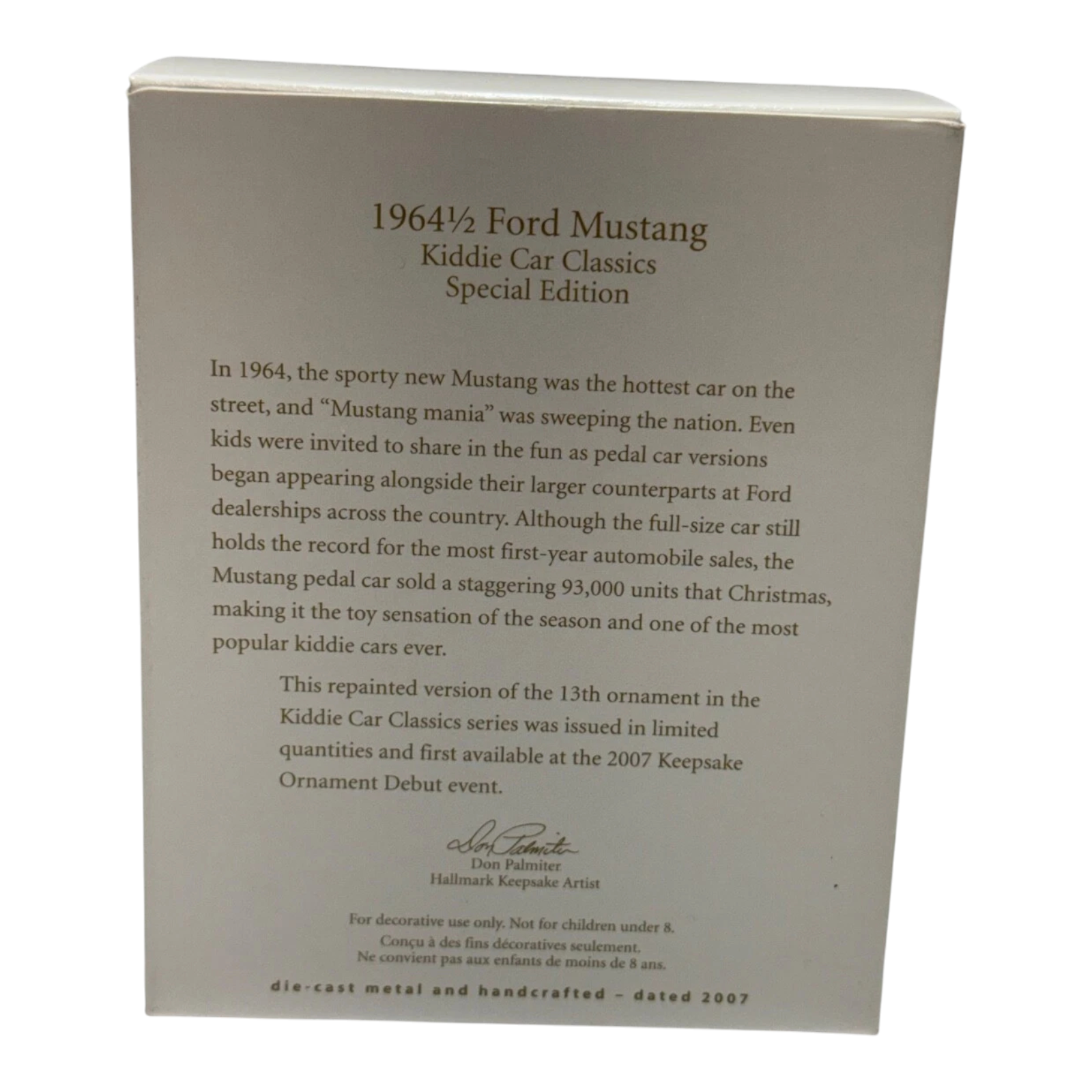 2007 Hallmark Ornament (1946) 1/2 Ford Mustang Hallmark Ornament (Kiddie Car Classics) QXE9149