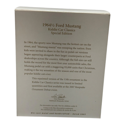 2007 Hallmark Ornament (1946) 1/2 Ford Mustang Hallmark Ornament (Kiddie Car Classics) QXE9149