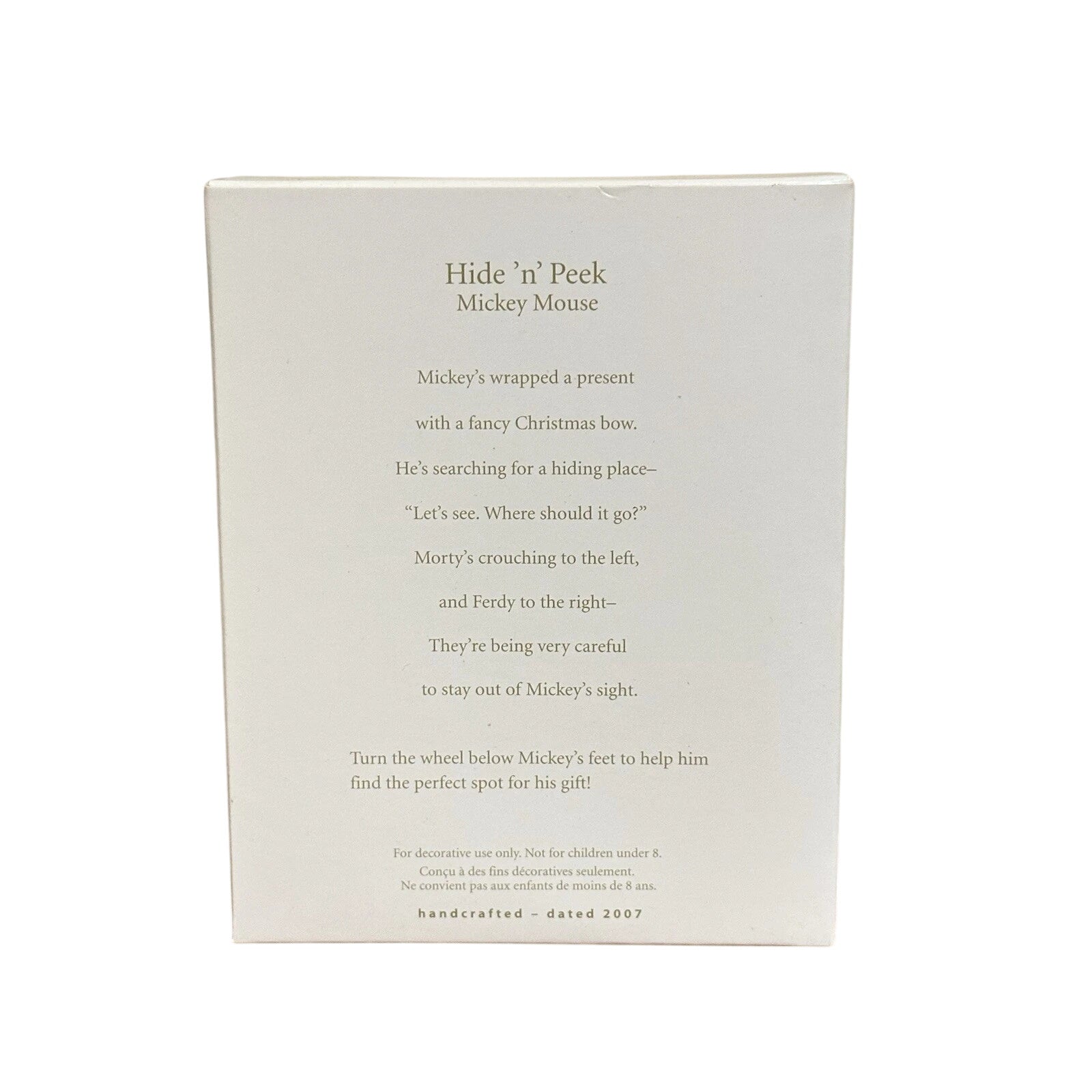 2007 Hide 'n' Peek Hallmark Ornament (Mickey Mouse & Friends) QXD4209