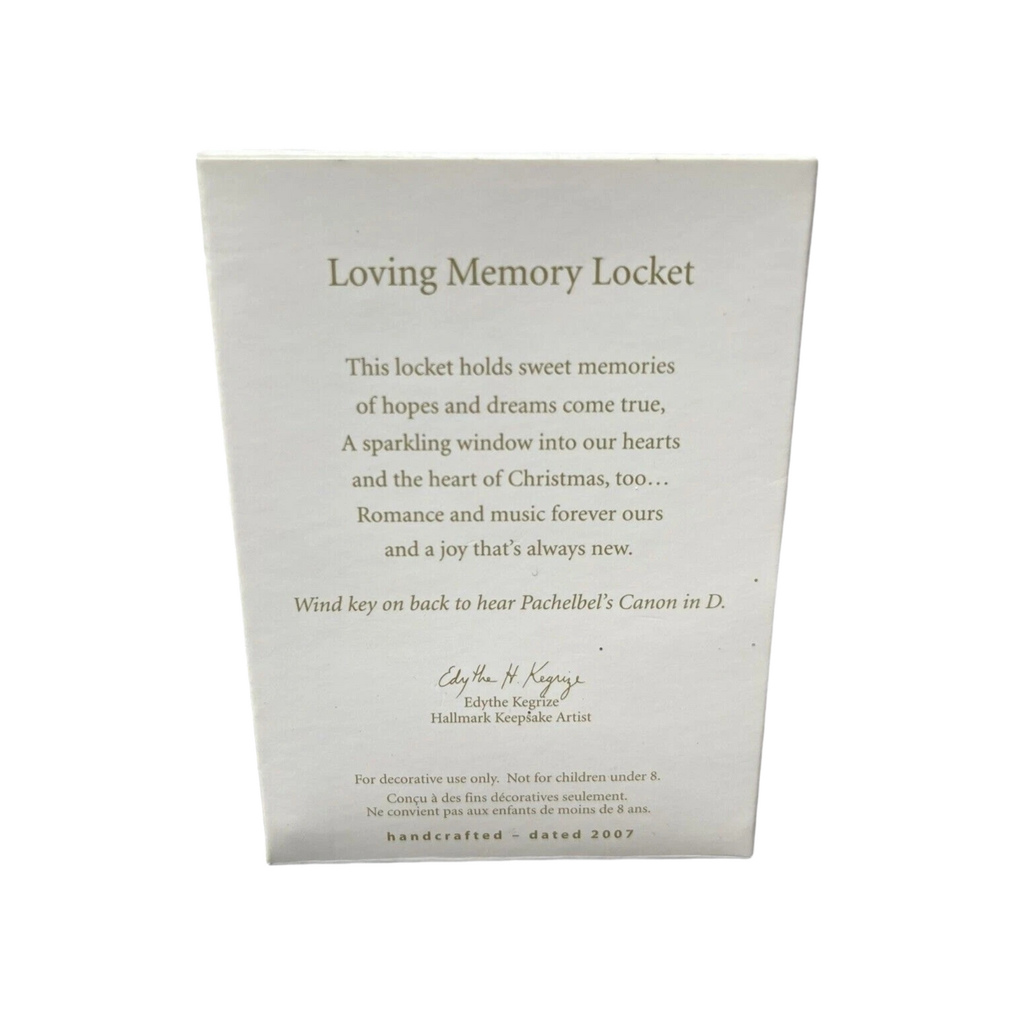 2007 Loving Memory Locket (Photo Holder)