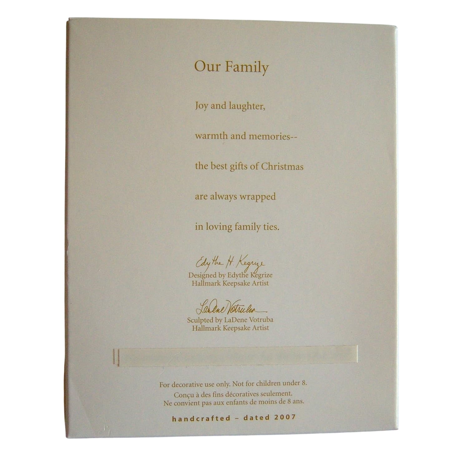 2007 Our Family Hallmark Ornament (Photo Holder) QXG6399
