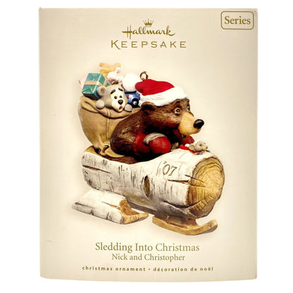 2007 Sledding Into Christmas Hallmark Ornament (Nick and Christpher) QX7107