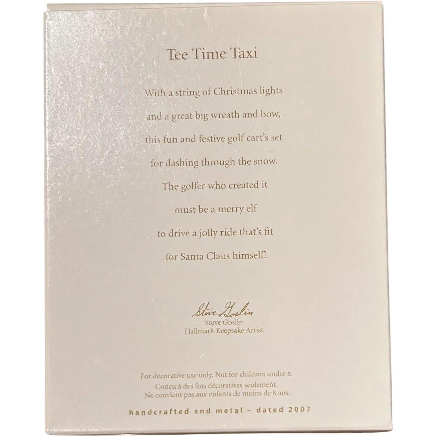 2007 Tee Time Taxi Hallmark Ornament (Golf) QXG2087