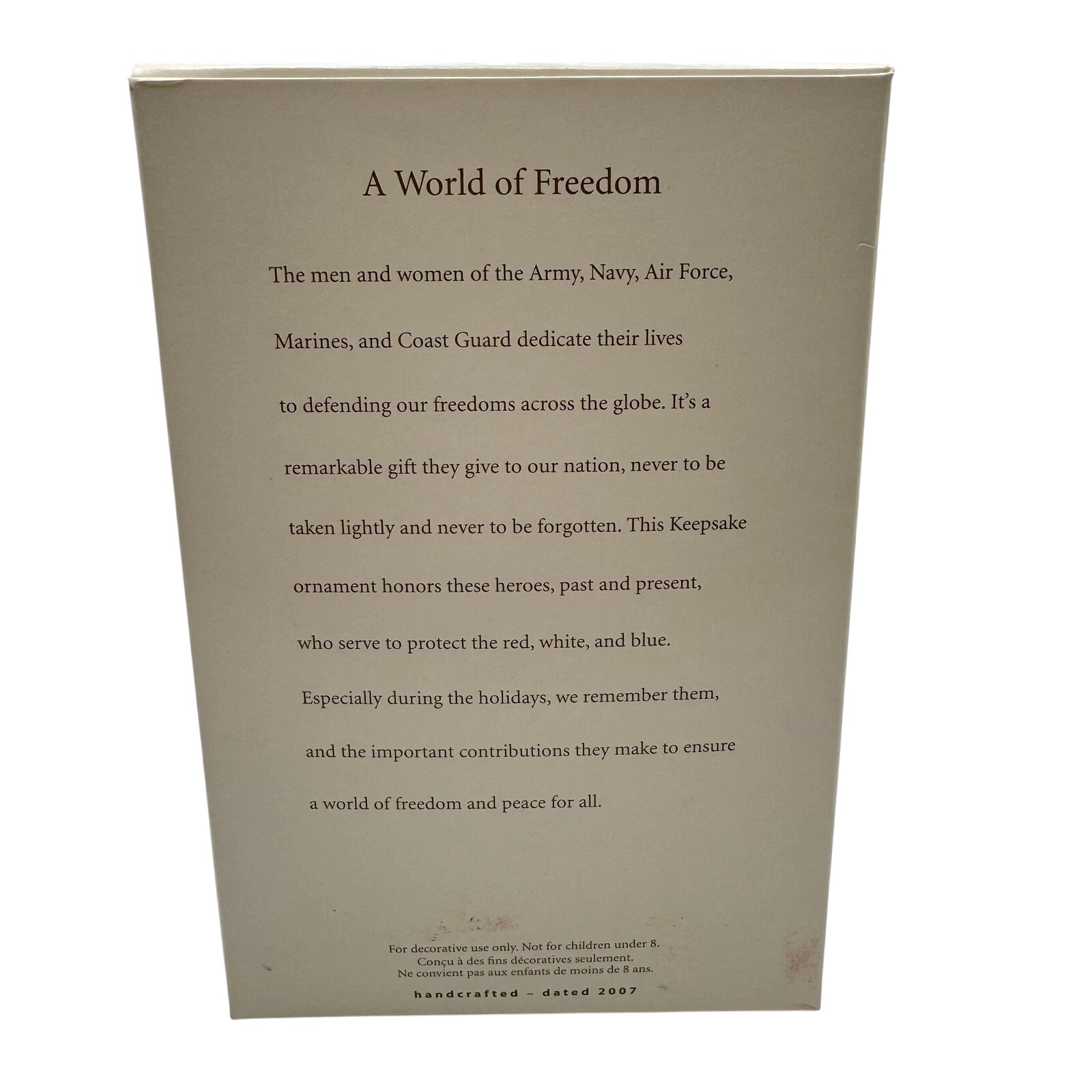 2007 A World of Freedom Hallmark Ornament (A World of Freedom) QXG2077 Image7