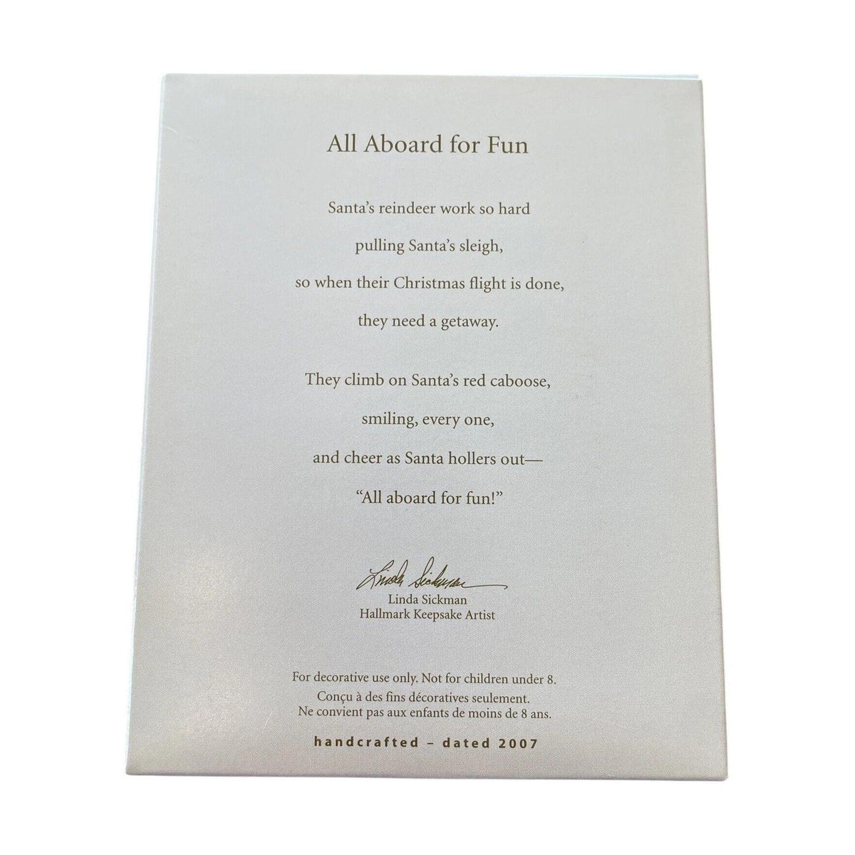 2007 All Aboard for Fun Hallmark Ornament (All Aboard) QXC7013 Image6