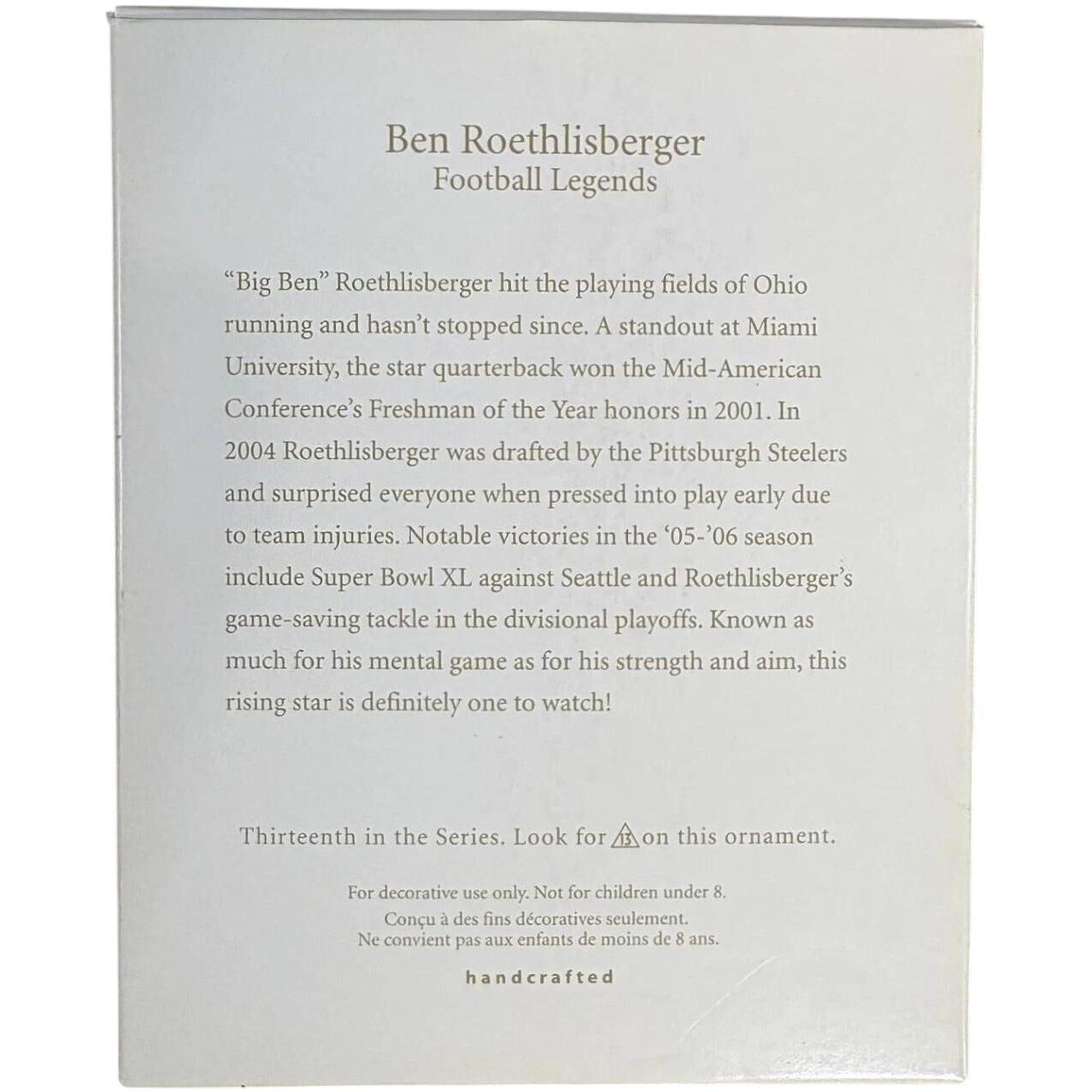 2007 Ben Roethlisberger Hallmark Ornament (Football Legends) QX2617