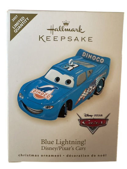 2007 Blue Lightning! Hallmark Ornament (Cars) QXE9127