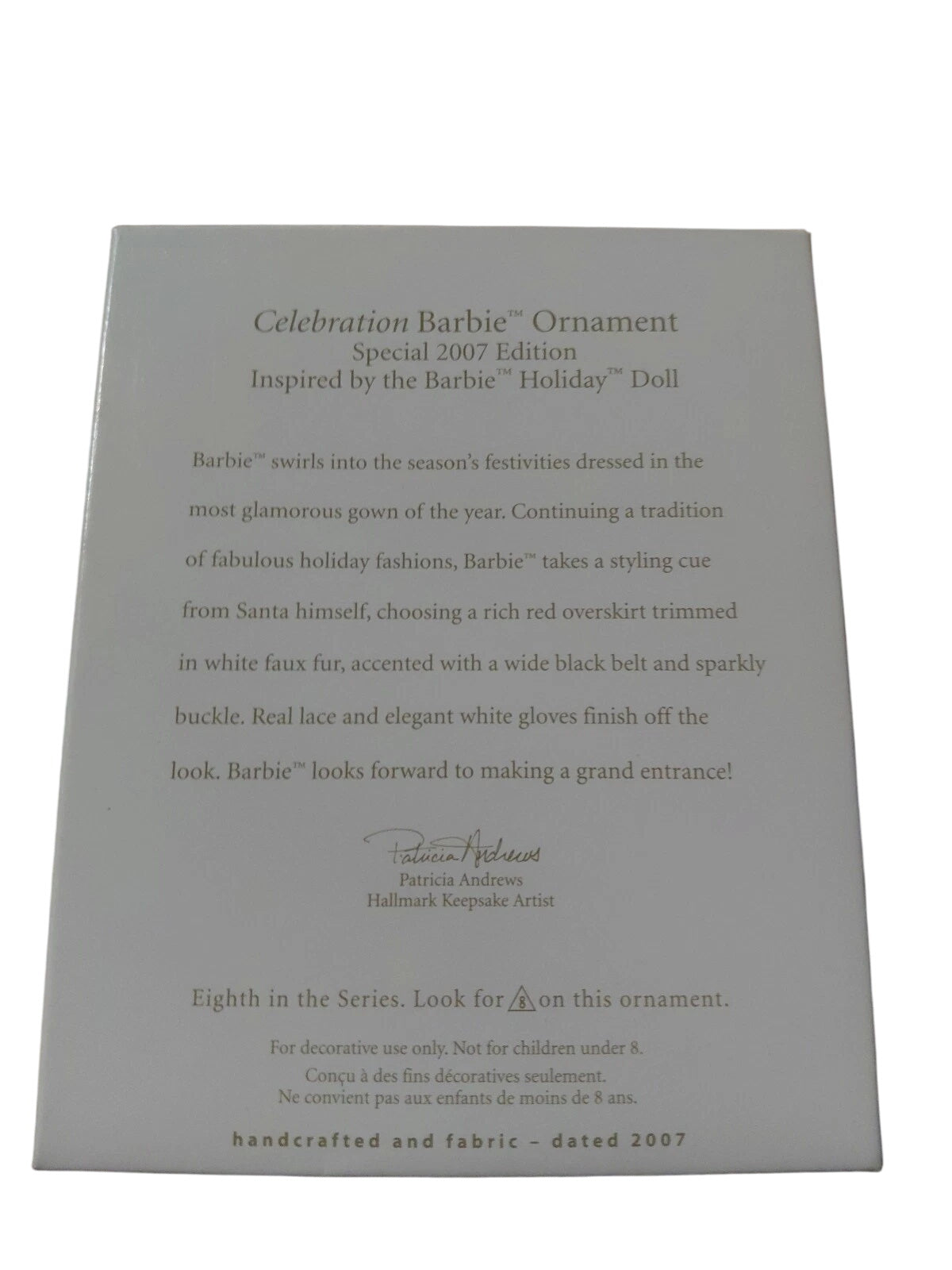 2007 Celebration Barbie Special Edition Holiday Doll Hallmark Ornament (Celebration Barbie) QX2359 Image7