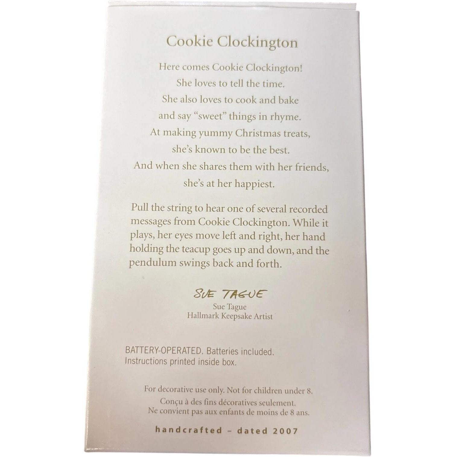 2007 Cookie Clockington Hallmark Ornament (Clock) QXG7547