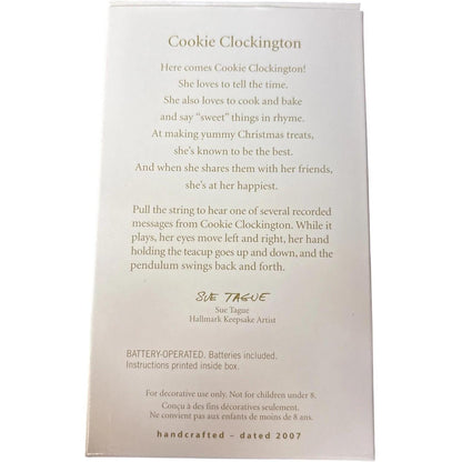 2007 Cookie Clockington Hallmark Ornament (Clock) QXG7547
