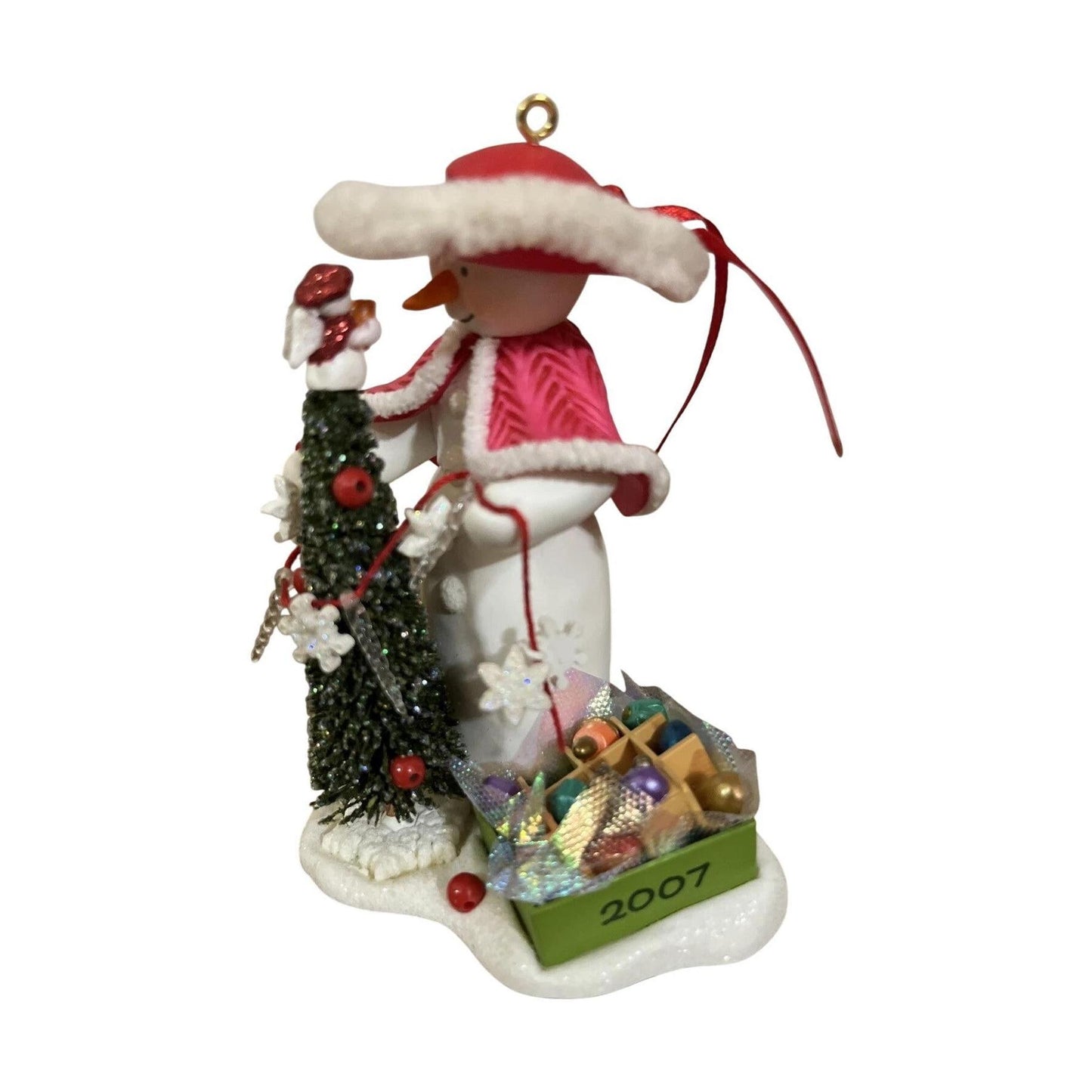 2007 Decorating Snow Lady Hallmark Ornament (Snowman) QXC7003 Image5