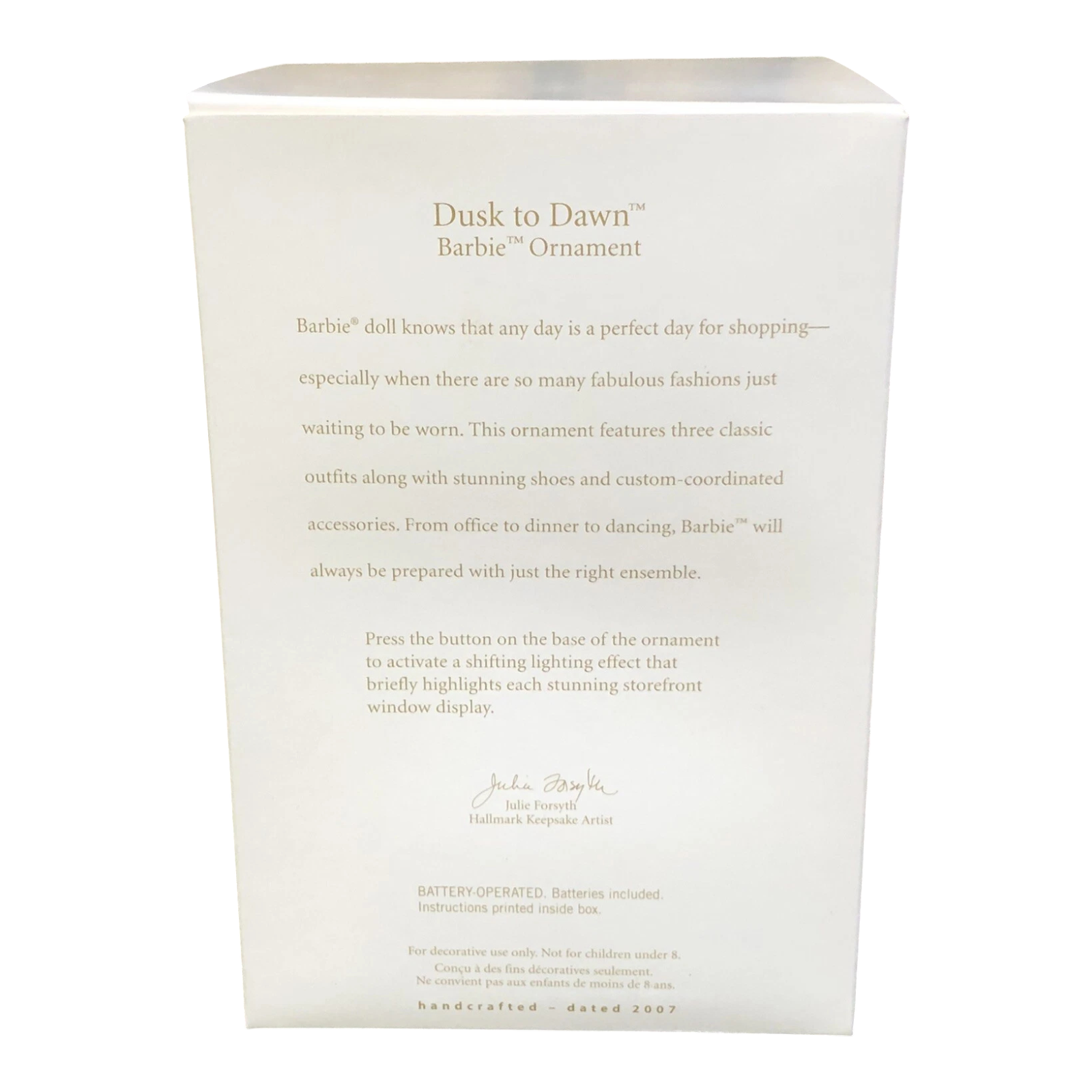 2007 Dusk to Dawn Hallmark Ornament (Barbie) QXI2039