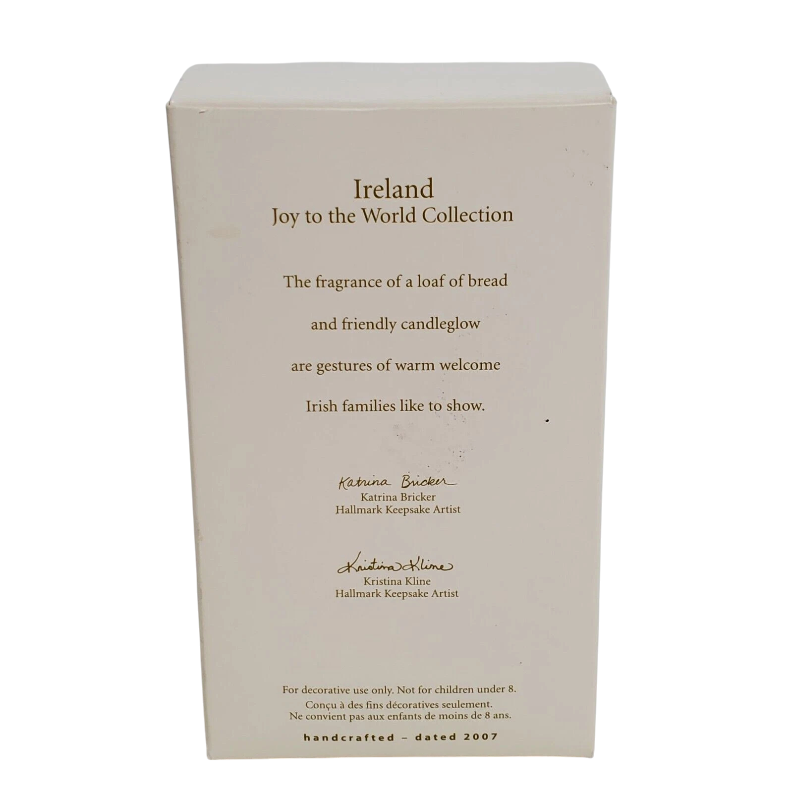 2007 Ireland Hallmark Ornament (Joy to the World) QSR8019