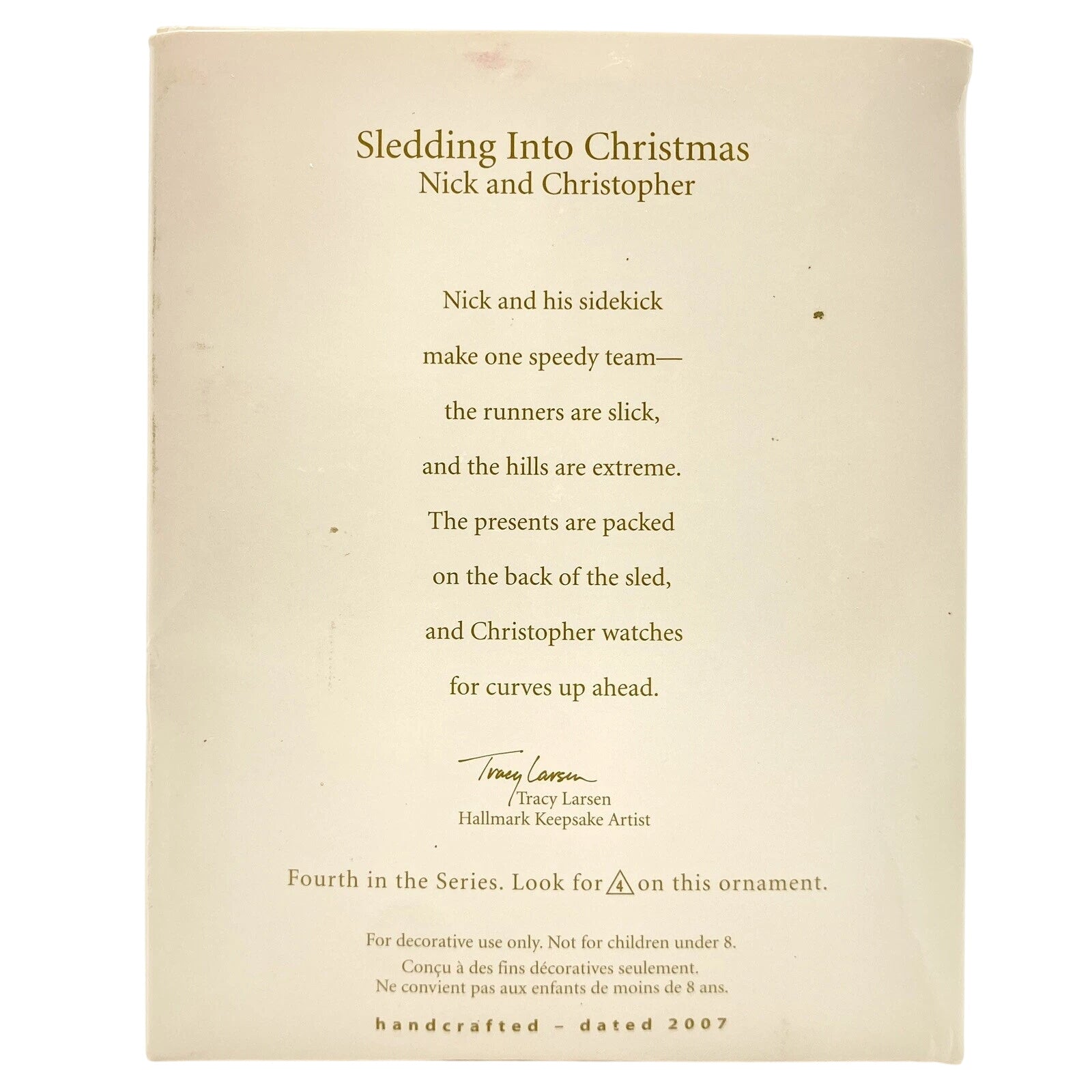 2007 Sledding Into Christmas Hallmark Ornament (Nick and Christpher) QX7107