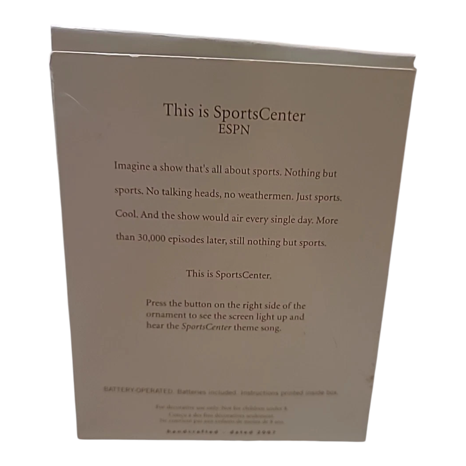 2007 This is SportsCenter Hallmark Ornament (ESPN) QXI2097