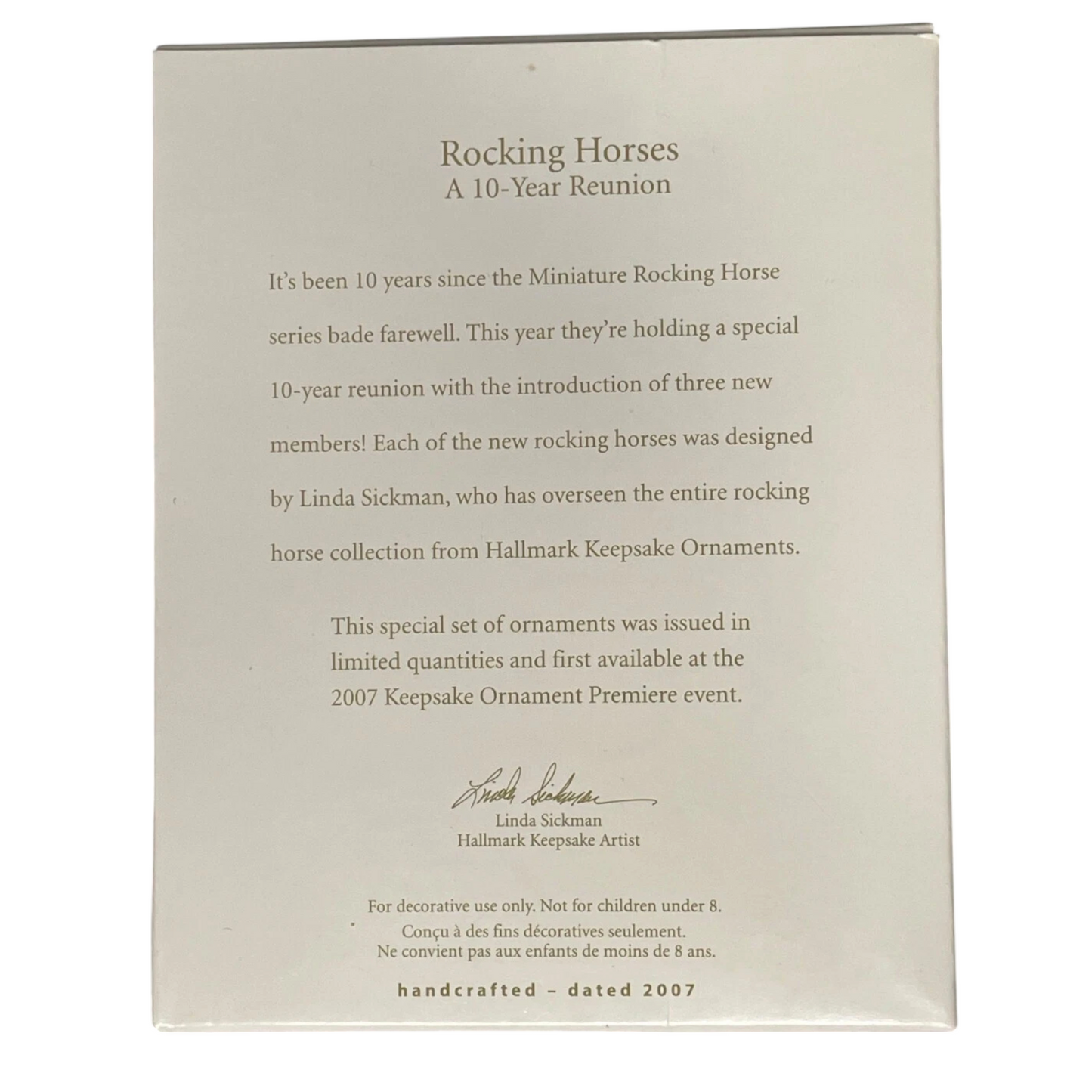 2007Rocking Horses Hallmark Ornament (Miniature Rocking Horse) QXE9017