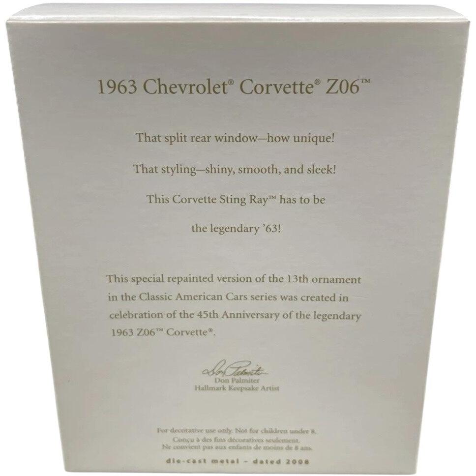 2008 Hallmark Ornament (1963) Corvette Z06 Hallmark Ornament (Classic American Cars) QXI1001