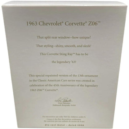 2008 Hallmark Ornament (1963) Corvette Z06 Hallmark Ornament (Classic American Cars) QXI1001