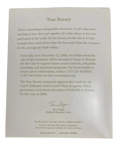 2008 True Beauty Hallmark Ornament (Susan G Komen) QXG6231