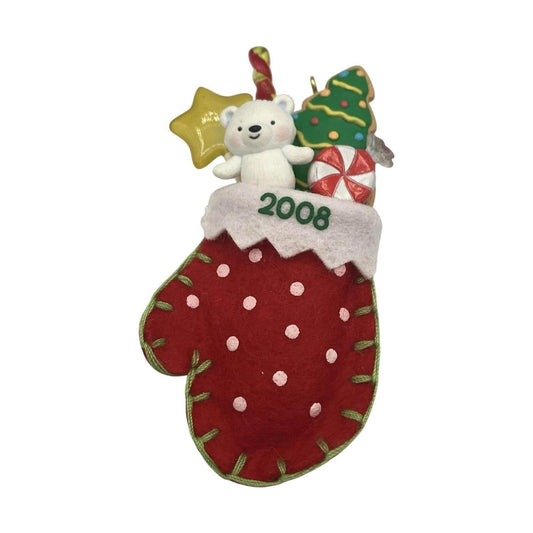 2008 A Christmas Surprise Hallmark Ornament (Mittens) AD4300AI Image1