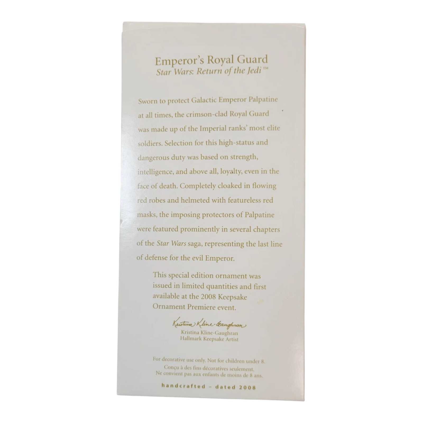 2008 Emperor's Royal Guard Hallmark Ornament (Star Wars) QXE9041