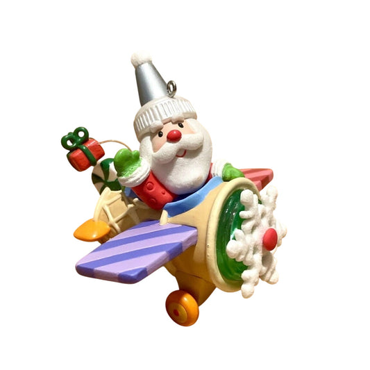 2008 Santa's Sweet Ride #2 -Ice Cream Cone Airplane Hallmark Ornament (Santa's Sweet Ride) QX7151 Image1