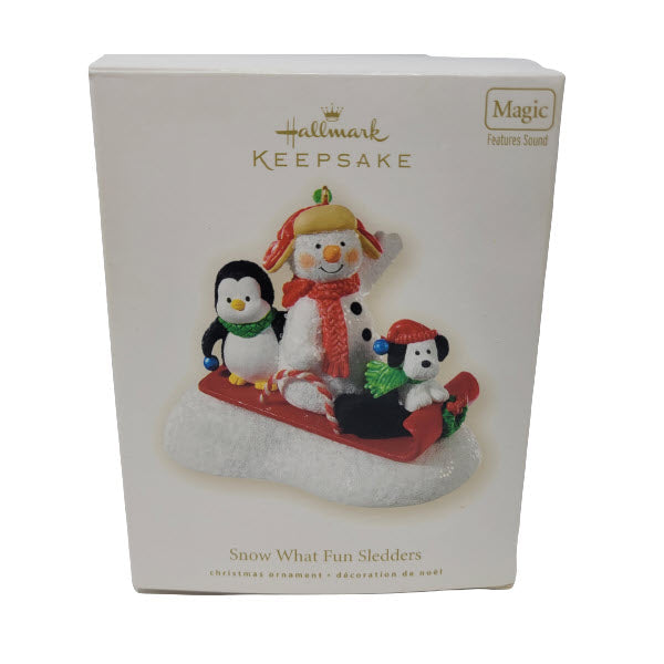 2008 Snow What Fun Sledders Hallmark Ornament (Snowmen) QK4004
