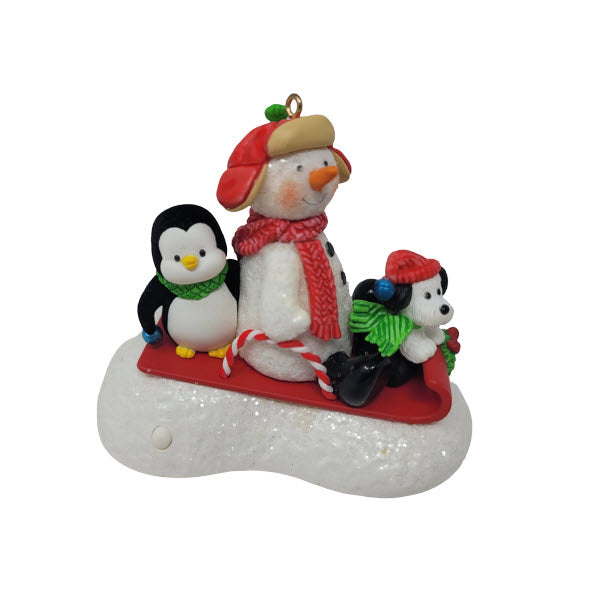 2008 Snow What Fun Sledders Hallmark Ornament (Snowmen) QK4004