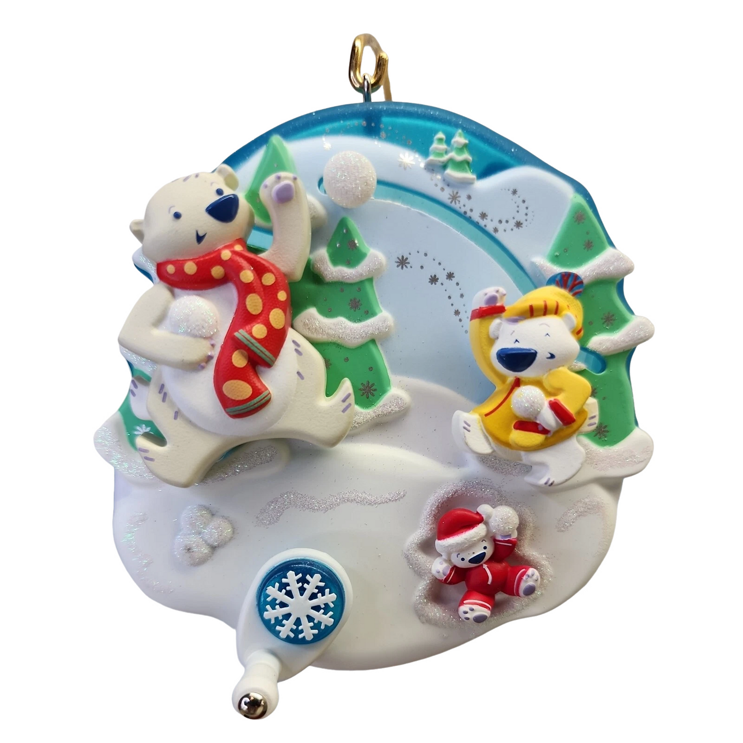 2008 Snowball Fight! Hallmark Ornament (Spin-A-Majigs) QP1114 Image1