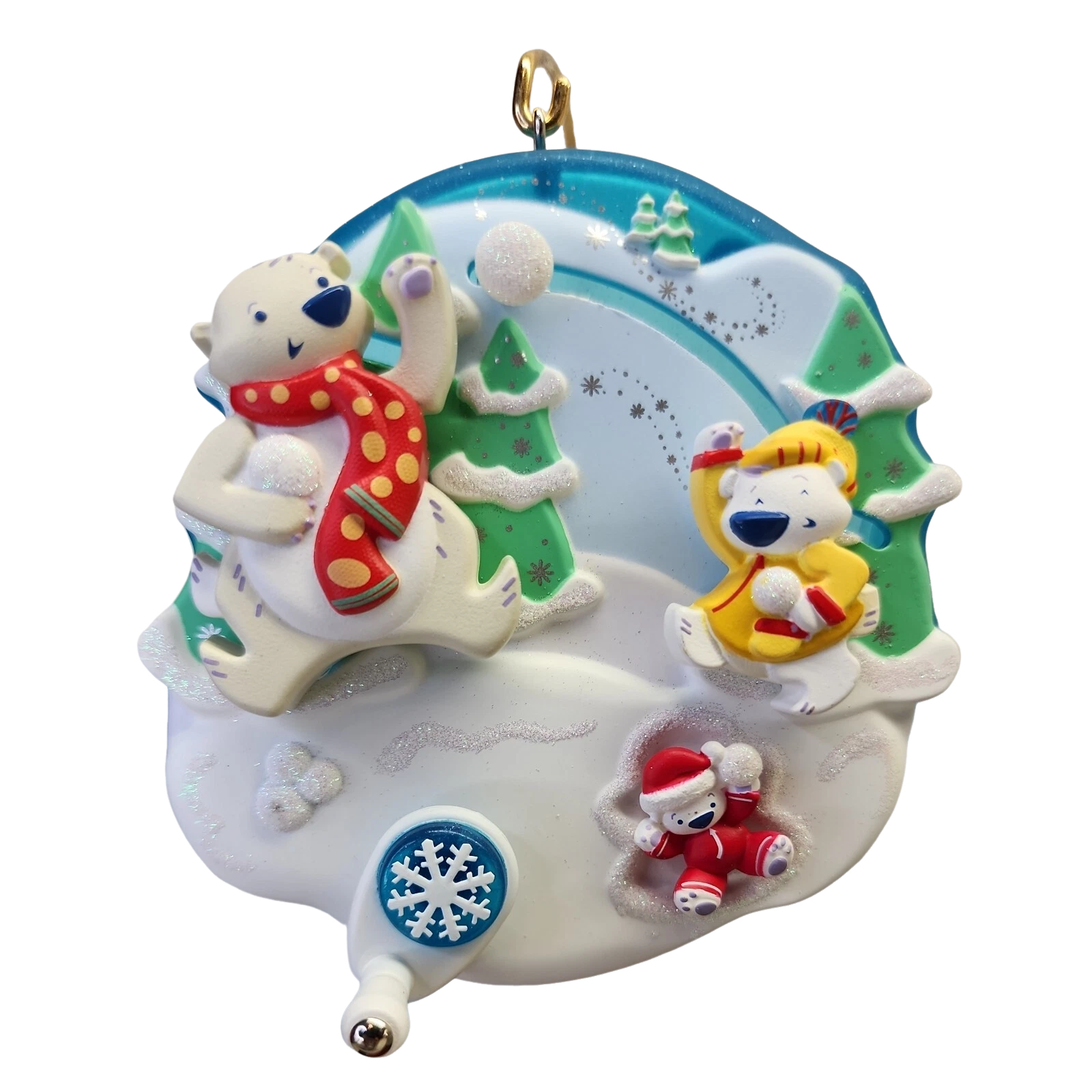 2008 Snowball Fight! Hallmark Ornament (Spin-A-Majigs) QP1114 Image1