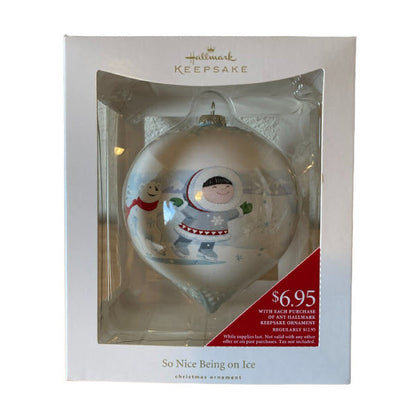 2008 So Nice Being on Ice Hallmark Ornament (Ball) LPR3411