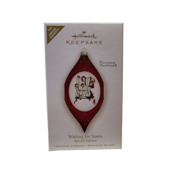 2008 Waiting for Santa Hallmark Ornament (Norman Rockwell) QXE9091