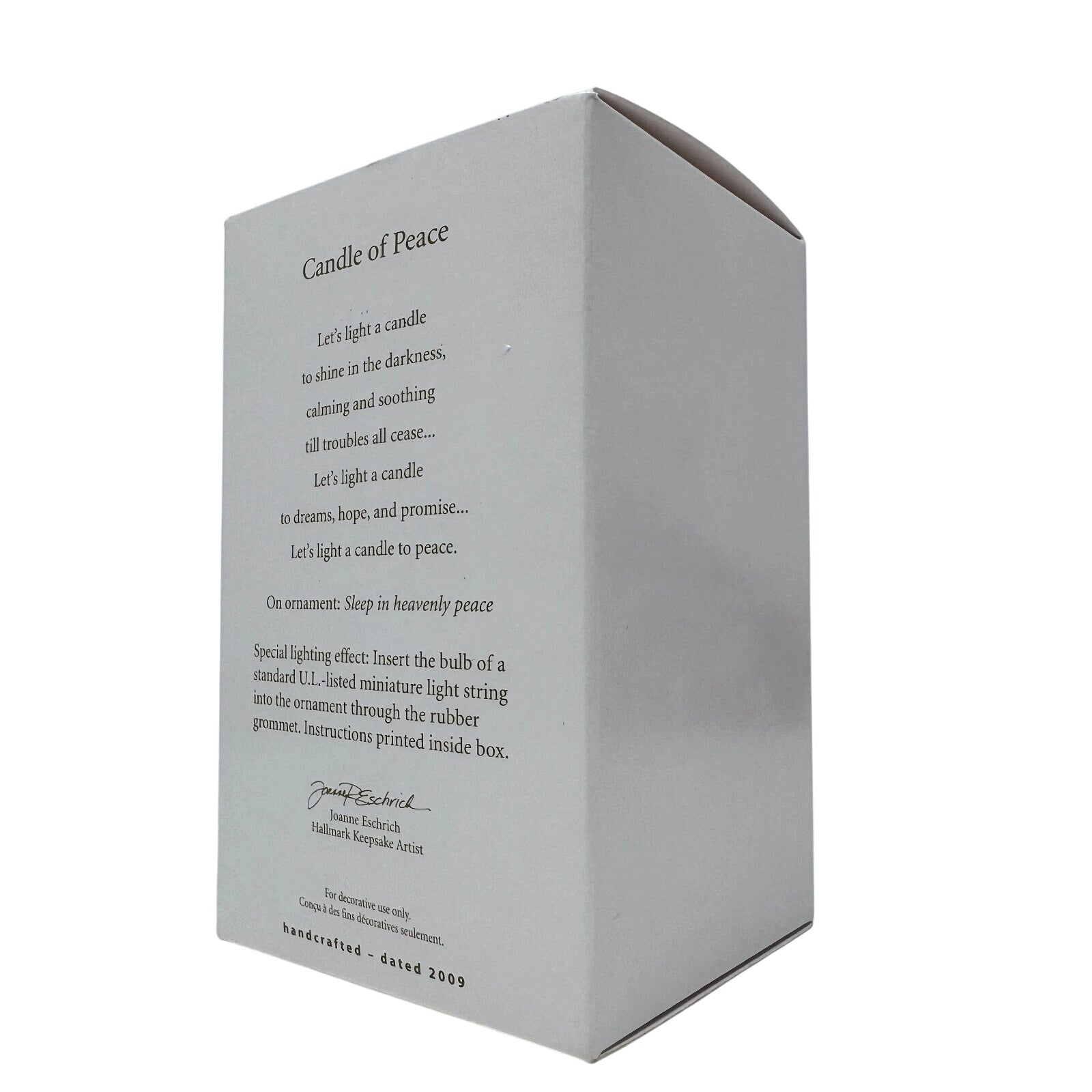 2009 Candle of Peace Hallmark Ornament (Angel) QXG6535