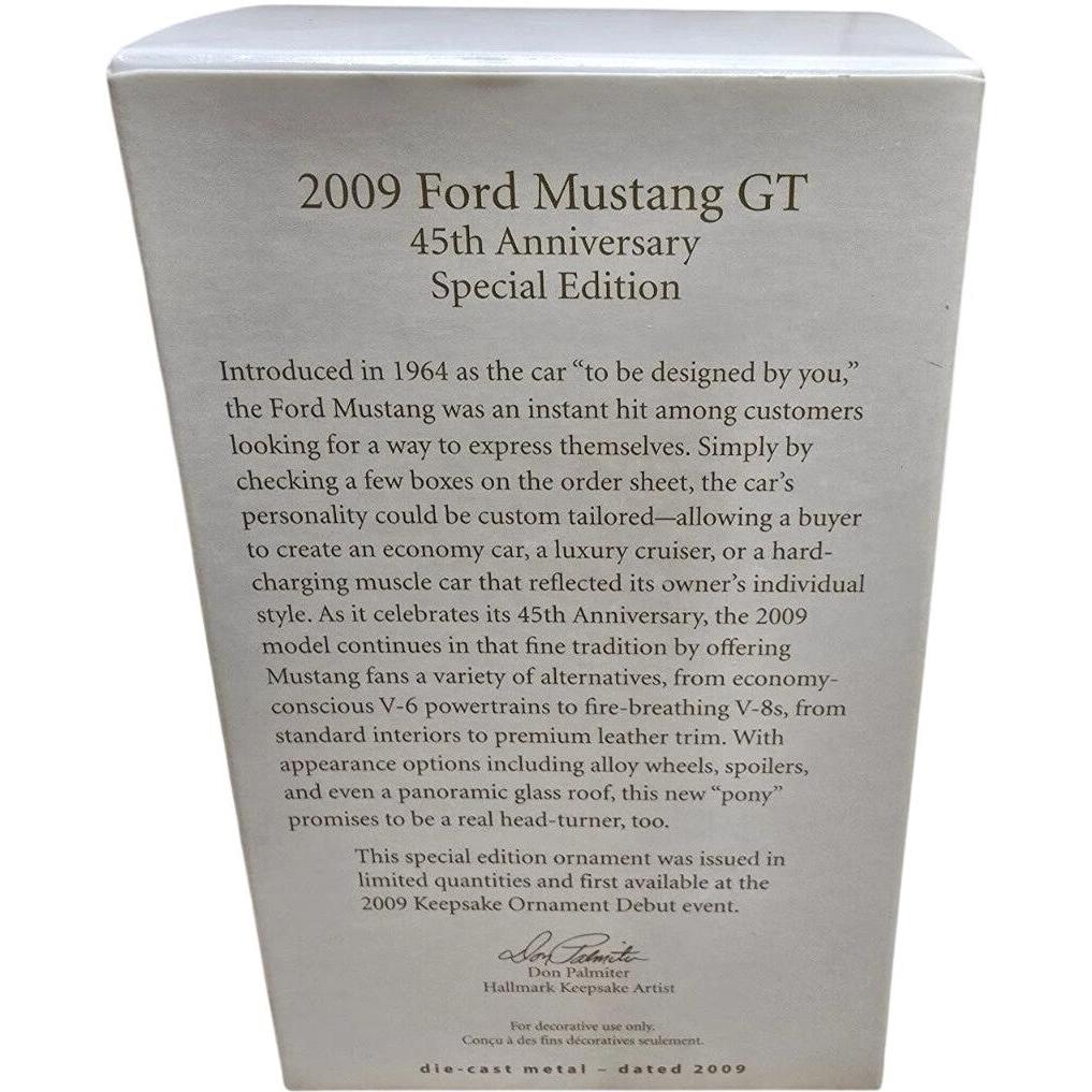 2009 Ford Mustang GT Hallmark Ornament (Classic American Cars) QXE3062