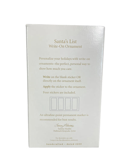 2009 Santa's List Write-On Ornament Hallmark Ornament (Santa Claus) QLZ3915