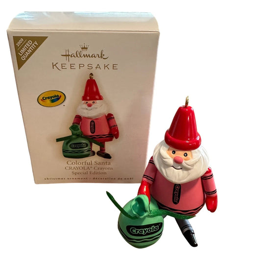 2009 Colorful Santa Hallmark Ornament (Crayola) QXE3075 Image1