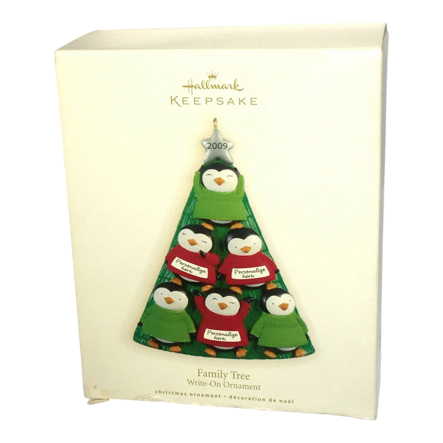 2009 Family Tree - Write On Ornament (Penguins)