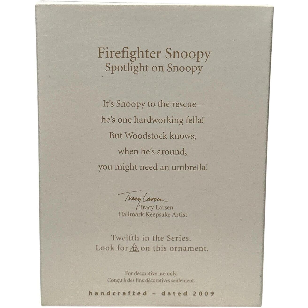 2009 Firefighter Snoopy Hallmark Ornament (Spotlight on Snoopy) QX8102
