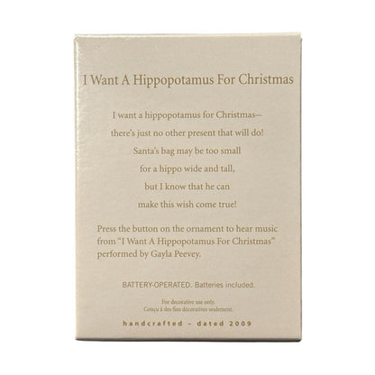 2009 I Want A Hippopotamus For Christmas Hallmark Ornament (I Want A Hippopotamus For Christmas) QSR4545 Image6