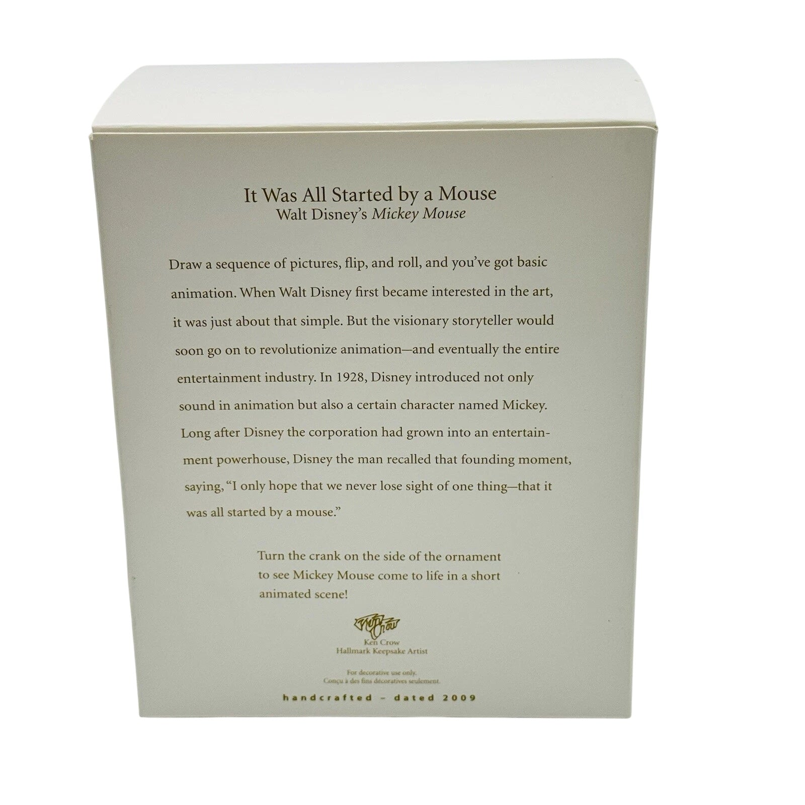 2009 It Was All Started by a Mouse Hallmark Ornament (WaltDisney's Mickey Mouse) QXD2035