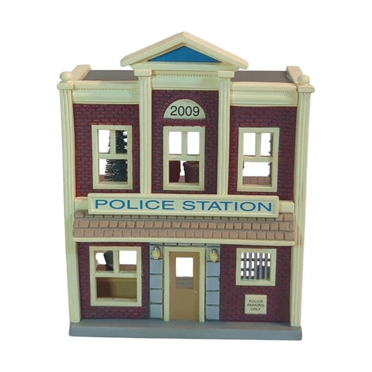 2009 Keepsake Korners Police Station Hallmark Ornament (Nostalgic Houses and Shops) QX8402 Image1