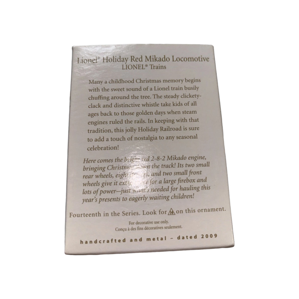2009 Lionel Holiday Red Mikado Locomotive Hallmark Ornament (Lionel) QX8602 Image7
