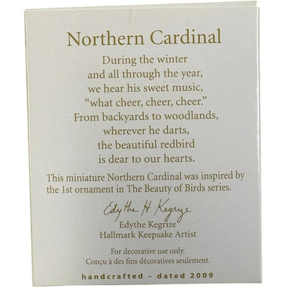 2009 Northern Cardinal Hallmark Ornament (Beauty of Birds) QXM3112