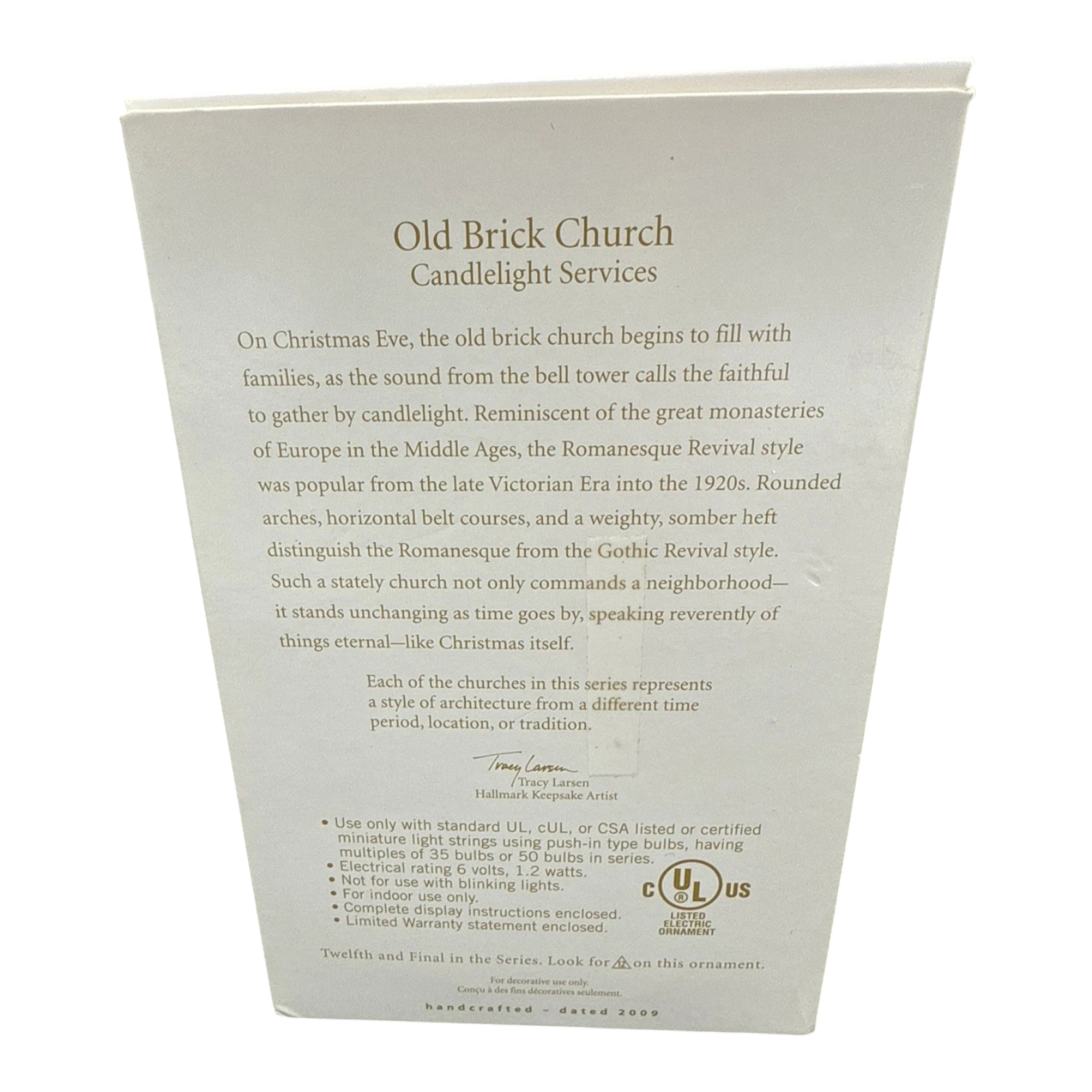 2009 Old Brick Church Hallmark Ornament (Candlelight Services) QX8702