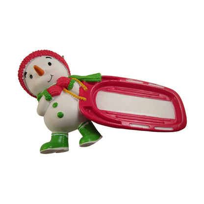 2009 Sledding Snowman Hallmark Ornament (Snowman) QLZ3901 Image1