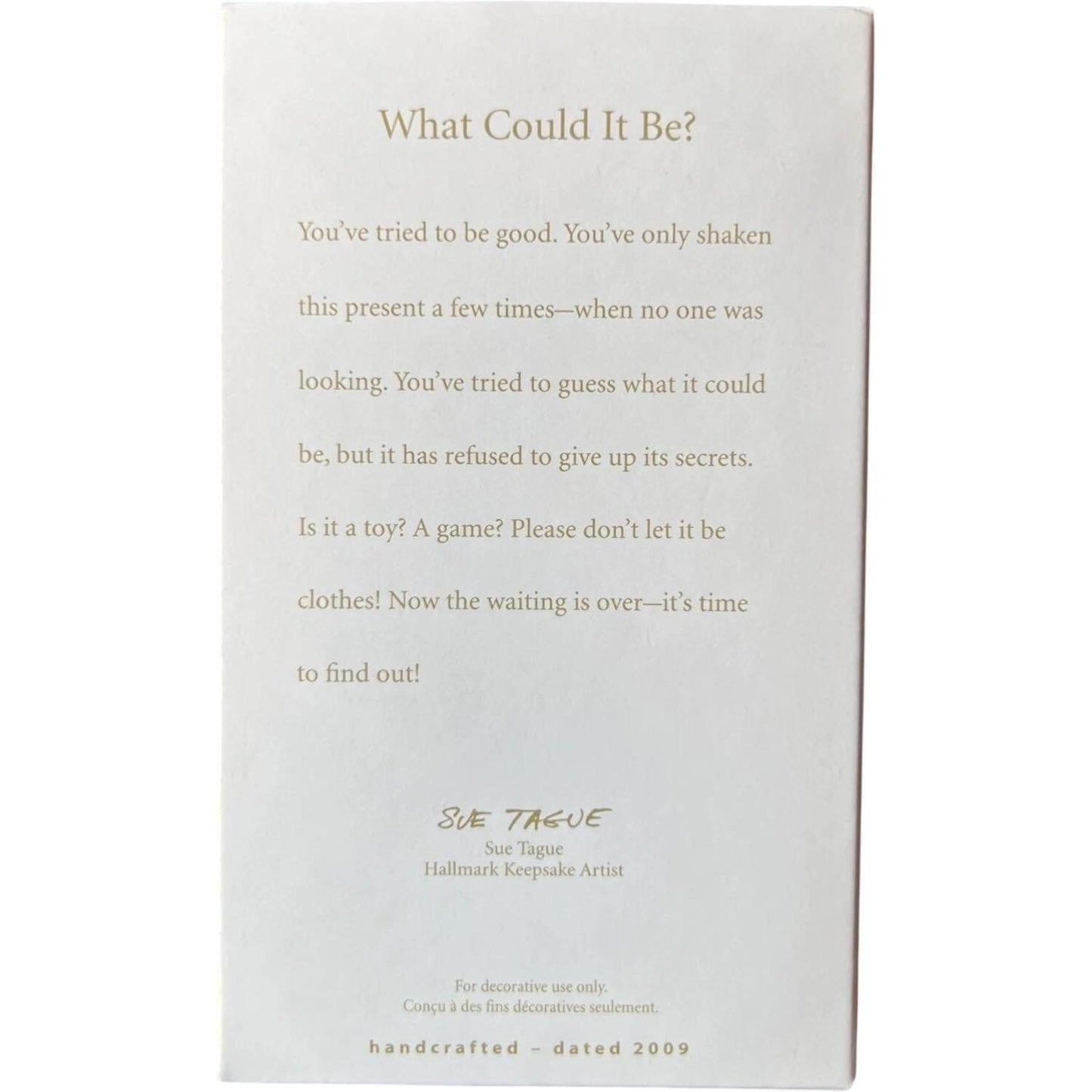 2009 What Could It Be? Hallmark Ornament (Children) QXG7581